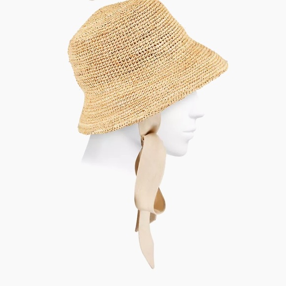 Lack of Color - Inca Raffia Bucket Hat with Ivory Tie NWT - Picture 4 of 7